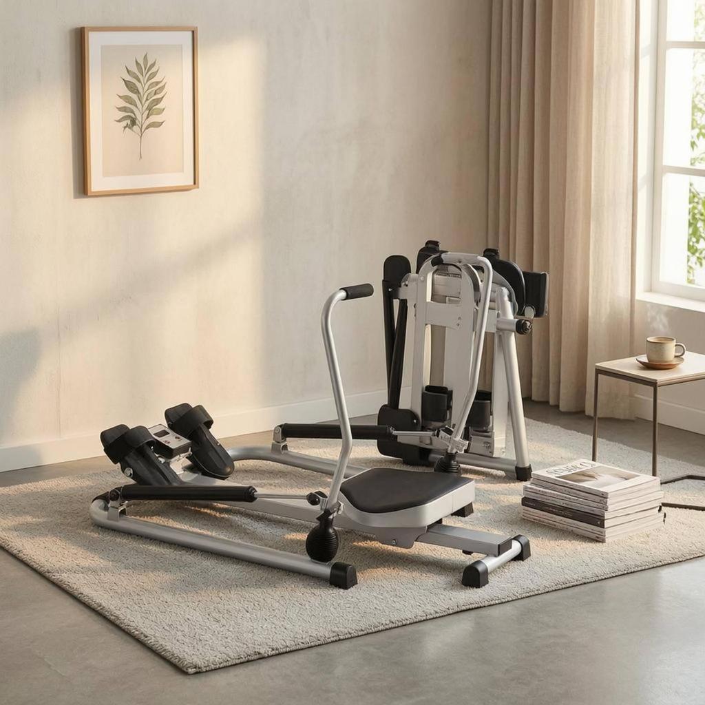Foldable Hydraulic Rowing Machine Foot Straps Rower Full-Body Fitness