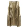 Femmes Cardigan Gland Frangé Couleur Unie Point Ouvert Vintage Western Cowboy Cosplay Hippie Sans Manches Scène Performance Jeu de Rôle Dame Gilet