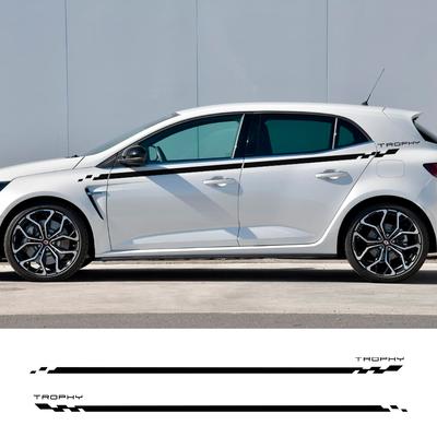 2PCS Car Door Side Stickers For Renault Megane 2 3 4 RS Grandtourer GT Trophy Tuning Auto Accessories Skirt Vinyl Film Decals