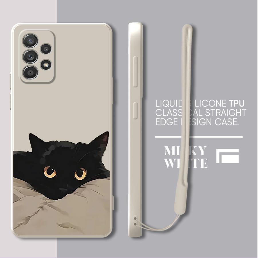 

Мультяшный Черный Кот Модный Чехол для Samsung Galaxy A13 A14 A51 A22 A52 A36 A26 A11 A12 A24 A34 A15 A35 A16 Чехол для Телефона Galaxy A12