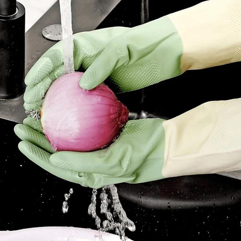Thickened Kitchen Gloves, Dishwashing Gloves Wear-resistant, Suitable For Dishwashing, Cleaning And Household Rubber Gloves