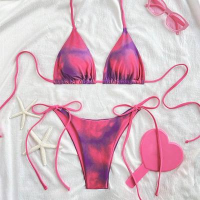 2025 Batik Schnürung Bikini Set Strand Badebekleidung Damen Badeanzug Biquinis Tankini Femme Badeanzug