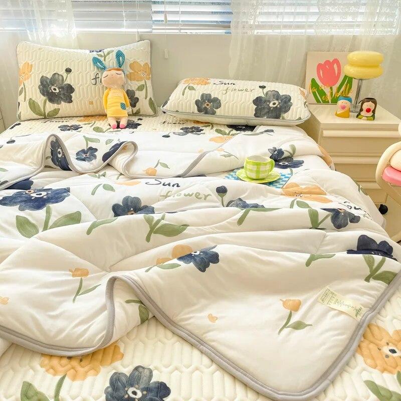 Letní latexová chladící prostěradla s povlaky na polštáře šetrné k pokožce Chránič matrace Potahy s elastickým pásem Klimatizační podložka