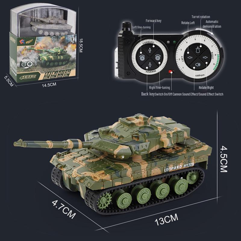 Mini Six-Channel Remote Control Military Model Tiger Tank Toy for Kids