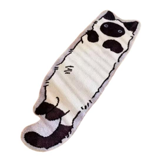 Cute Cat Bath Rug, Irregular Animal Shaped Floor Mat, Soft Absorbent Non Slip Area Carpet for Bath Tub, Shower, Bedroom, Living Room