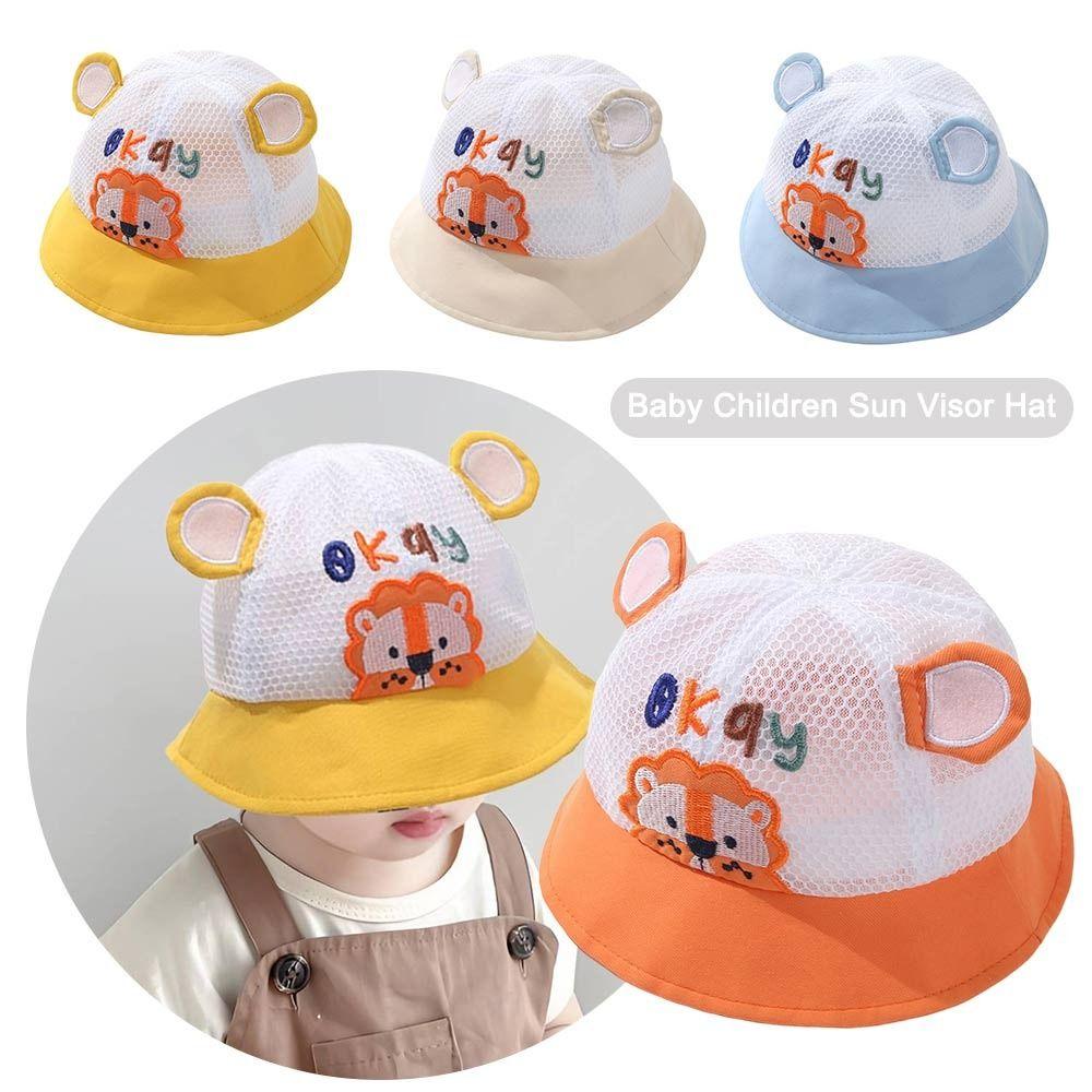 Cartoon Lion Baby Children Sun Visor Hat Sun Protection Boys Girls Mesh Basin Caps Summer