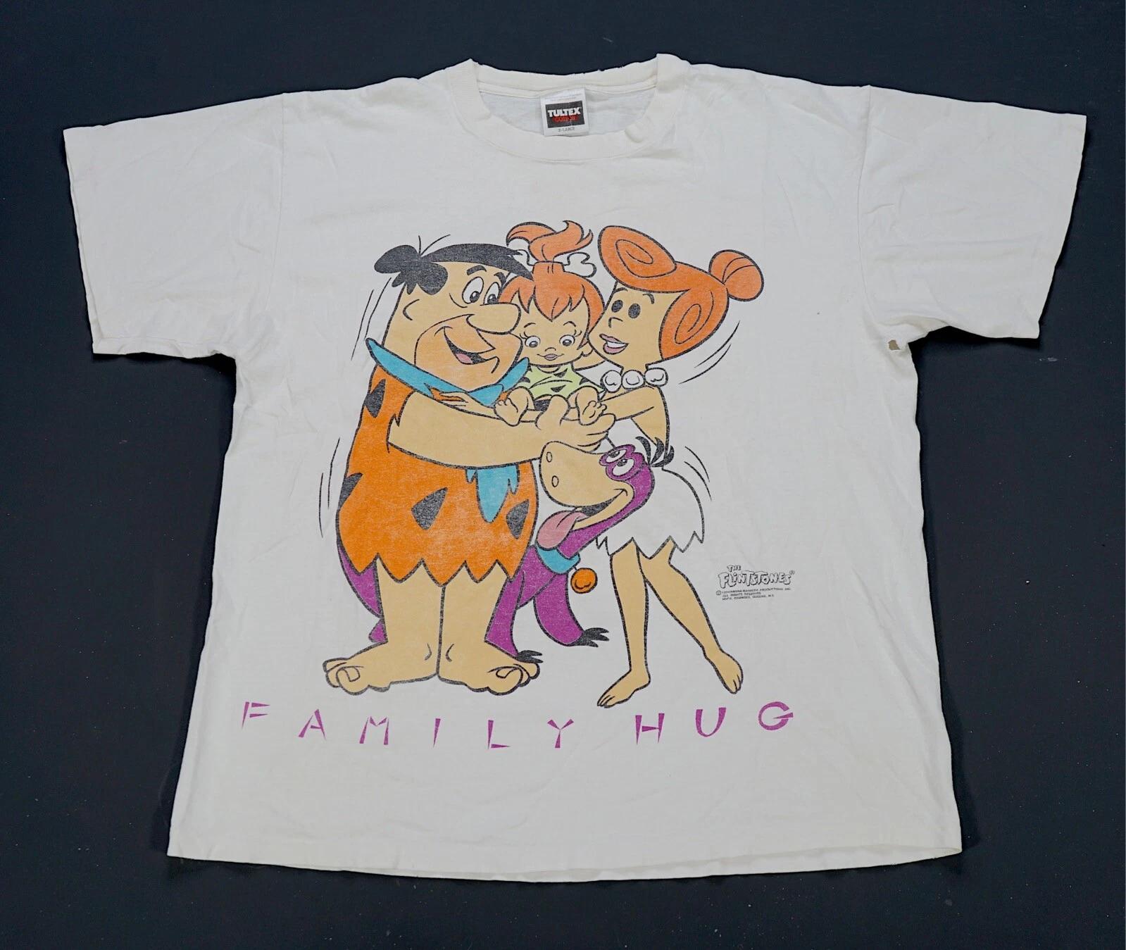 Rare VTG The Flintstones Family Hug Fred Wilma Dino 1994 T Shirt 90s White SZ XL XL