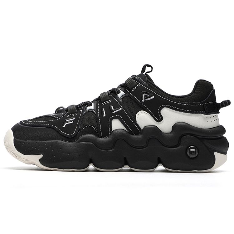 Fila Panini Fashion Versatile Low-Top Retro Basketball Shoes Women Sneaker Black White F12W211121FBJ