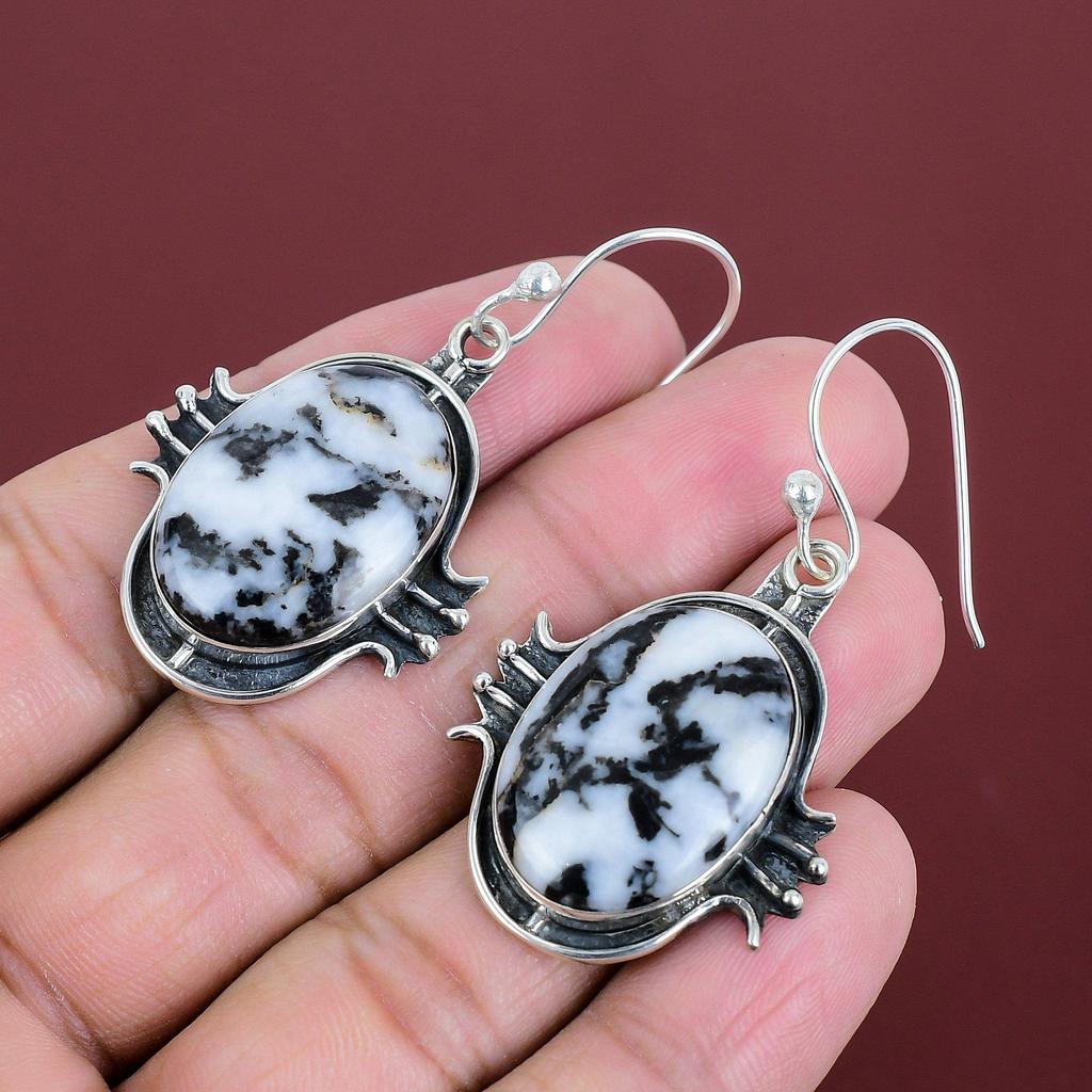 White Buffalo Turquoise Earring Natural Gemstone Jewelry Handmade Decent Earrings 925 Sterling Silver Earring Gifts For Mom Designer Jewelry