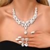 European-American Retro Jewelry Set: Exaggerated Alloy Rhinestone Earrings, Necklace & Bracelet