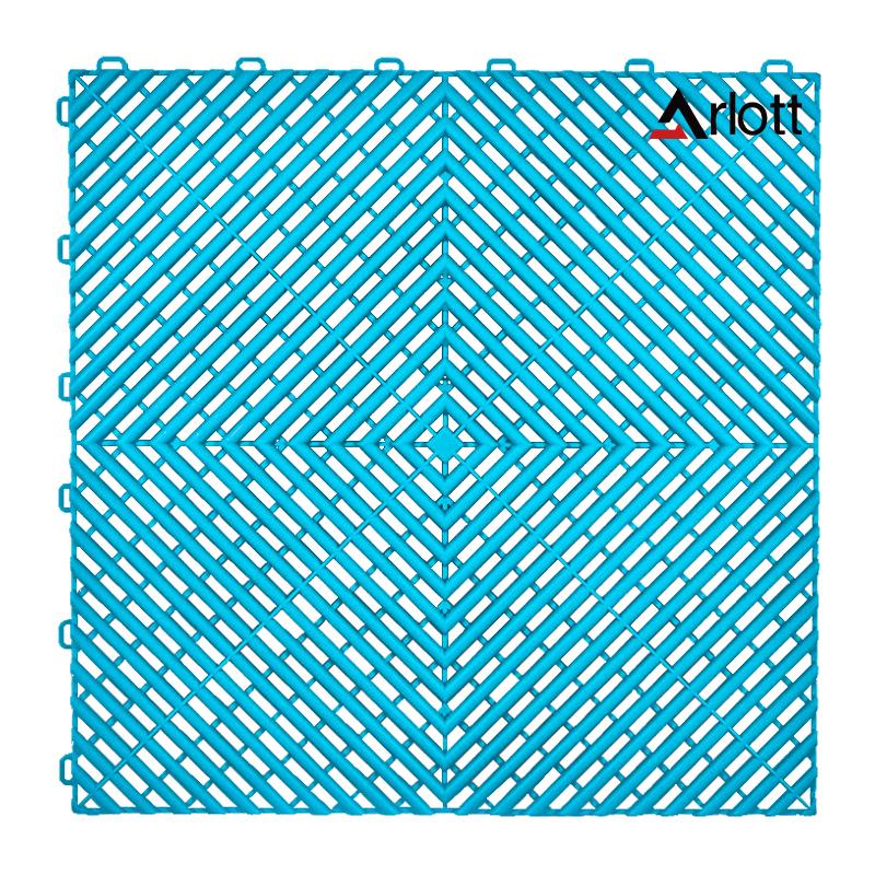 Automotive Modular Floor Plastic Interlocking Garage Floor Tiles Click Locked Hollow Drainage Car Wash Mat,40x40CM 1 PCS небесно-голубой