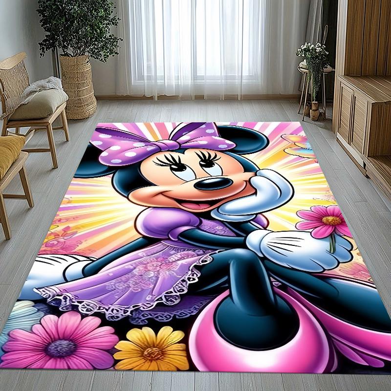 Cartoon Mickey Minnie Mouse Donald Duck Living Room Non-Slip Area Rug Soft Carpet for Bedroom Playroom Sofa,Home Decor Doormat