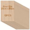4Pcs Craft Wood Sheets 12x8in 20x30cm 2mm Thick Natural Plywood Boards Smooth Surface Unfinished Wood Panels For DIY Art