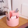 Storage Box 360° Rotating Pen Holder 3-Grid Pen Pencil Organizer  School Office