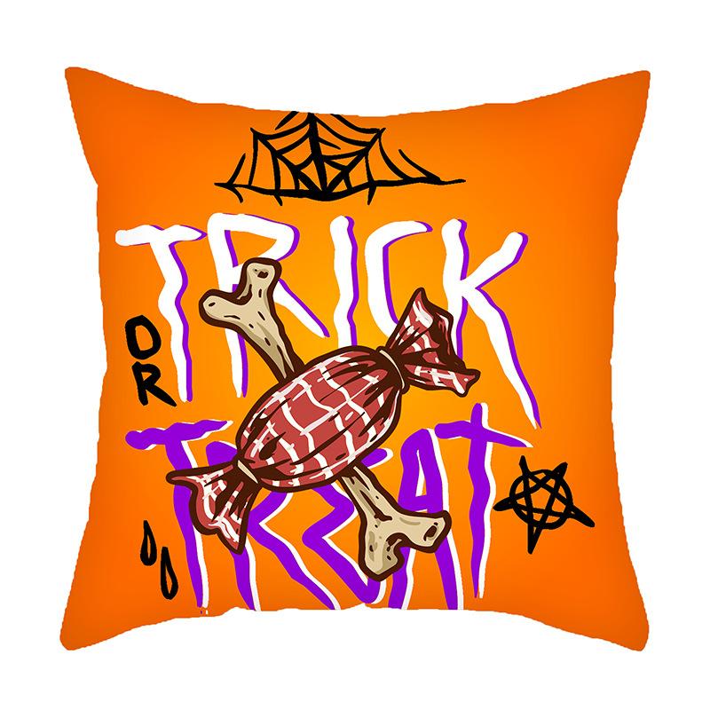 New Halloween Pillowcase, Festive Atmosphere, New Style Pillow, Pumpkin Skull Print Pillow