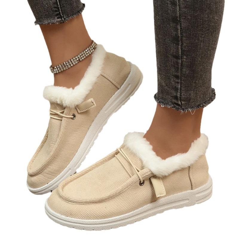 Large size winter new thick-soled furry snow boots for women, plush warm large size cotton shoes for women