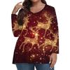 Women's Fashionable Casual Long Sleeved Plus Size  Print Top Plus Size Floral Print Top
