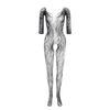 Sexy Open Crotch Bodystocking For Women Large Neckline Mesh Design See Through Lingerie Comfortable Nightwear Bodysuits