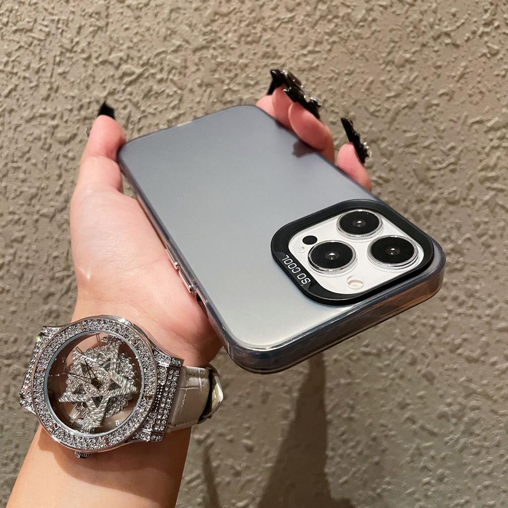 Color Silver Solid Color Mobile Phone Case Suitable for Apple 16promax Simple IPhone 15 Advanced Hard Shell Protective Case