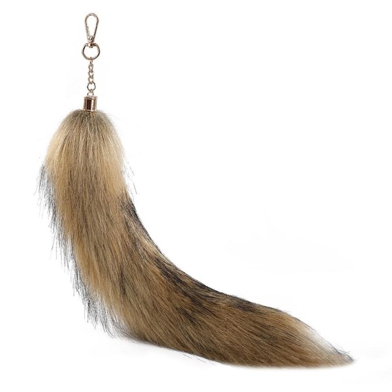 Faux Furs Foxes Tail Keychain Cosplays Toy Handbag Accessorie Bag Keyring Hook Pendant Charm Furs Car Keychain Gifts