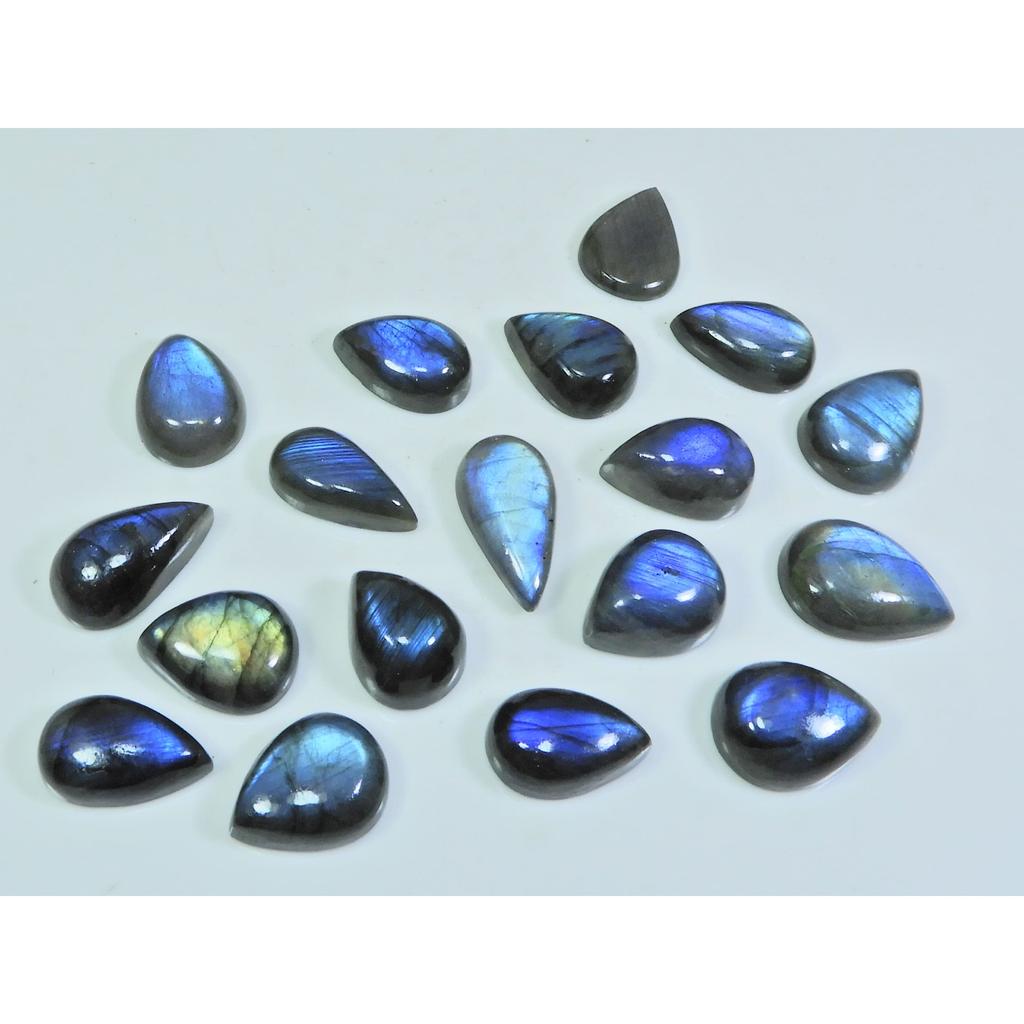 10X16-12X17MM Natural Blue Labradorite Pear Cabochon Gemstone 18Pcs Lot SY-319