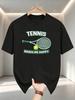 Mens Crew Neck T Shirt Tennis Racket Ball Letter Graphic Short Sleeve Casual Cotton Sports Daily Summer Streetwear Tees