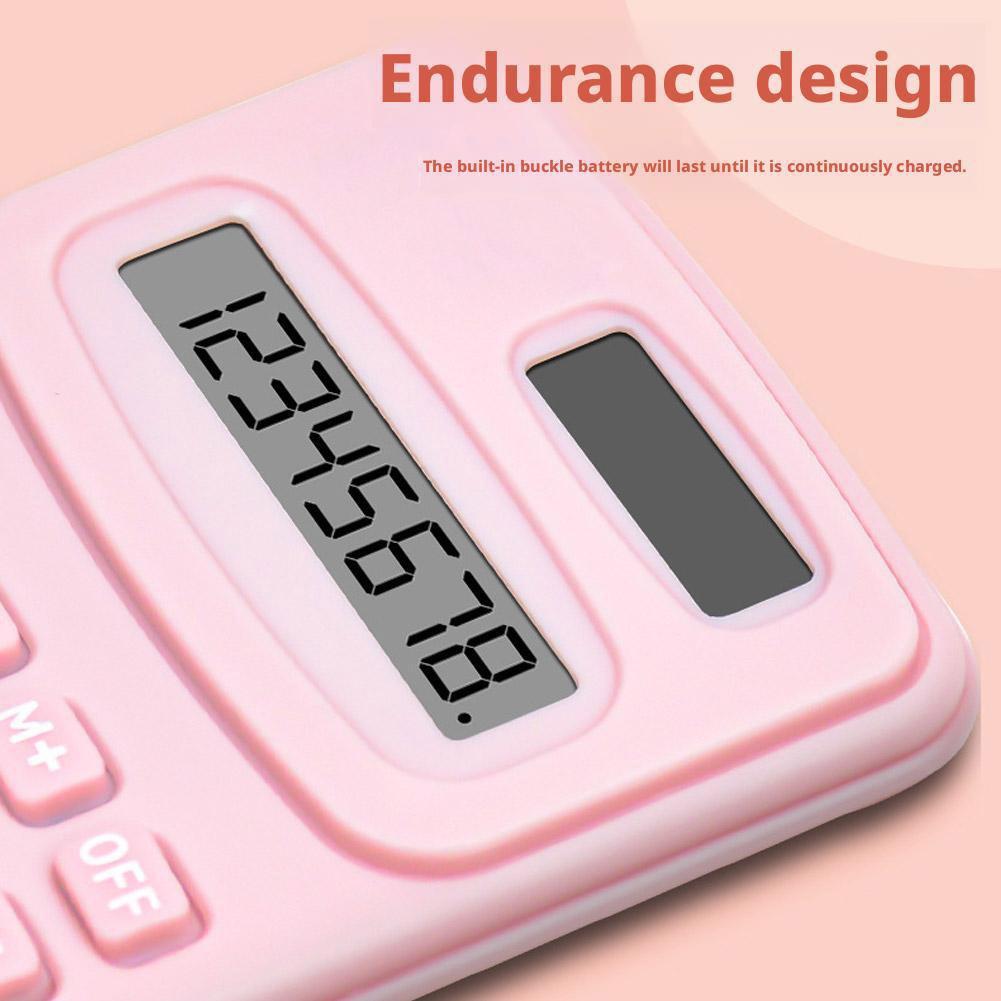 Mechanical Calculator 8 Digit Large Solar Power and LCD Display Big Button Cute Candy Colored Calculator Suitable for Office