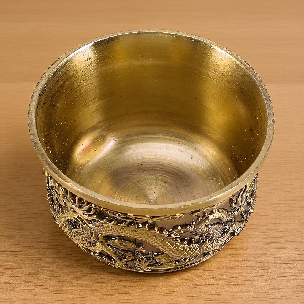 Chinese Bronze Dragon Phoenix Tea Cup Zinc Alloy Elegant Retro Vintage Teacup Reusable Metal Drinkware for Tea Wine Cocktail other