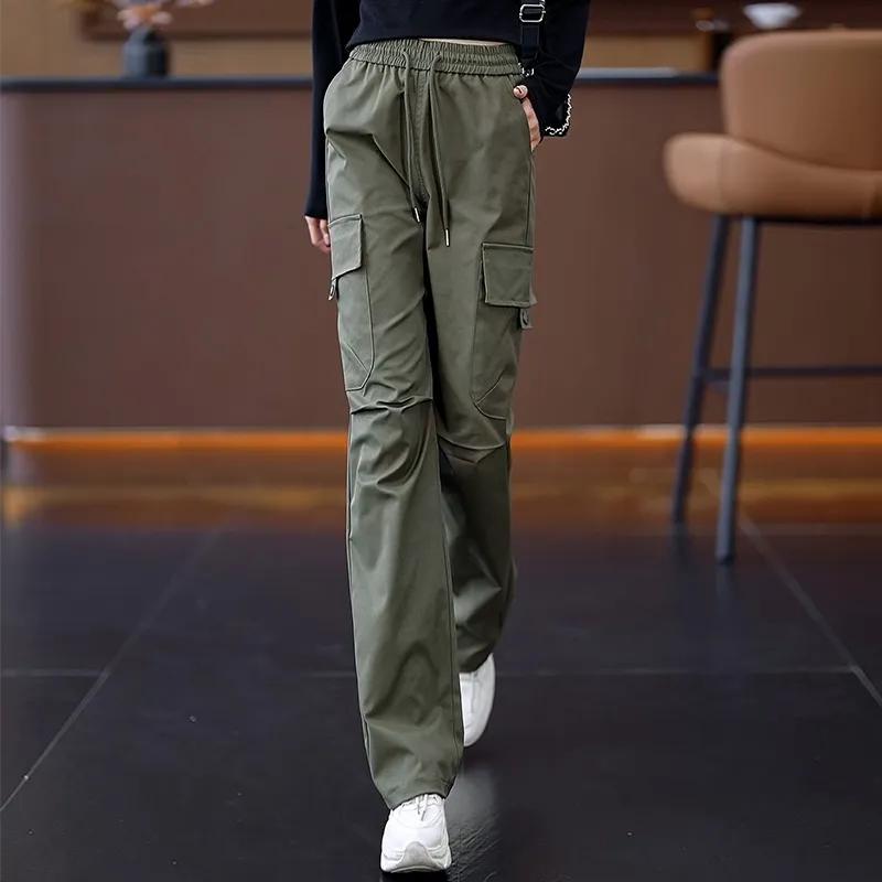 Overalls Women's Spring and Autumn High Waist Loose American Straight Casual Wide-leg Cargo Pants Women Pants