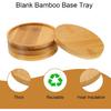 uxcell 4PCS Mosaic Bamboo Coasters, 3.7 Inch Blank Base Trays, Round Drinking Cup Coaster, Wooden Drinks Coasters for Coffee Table Dining Table