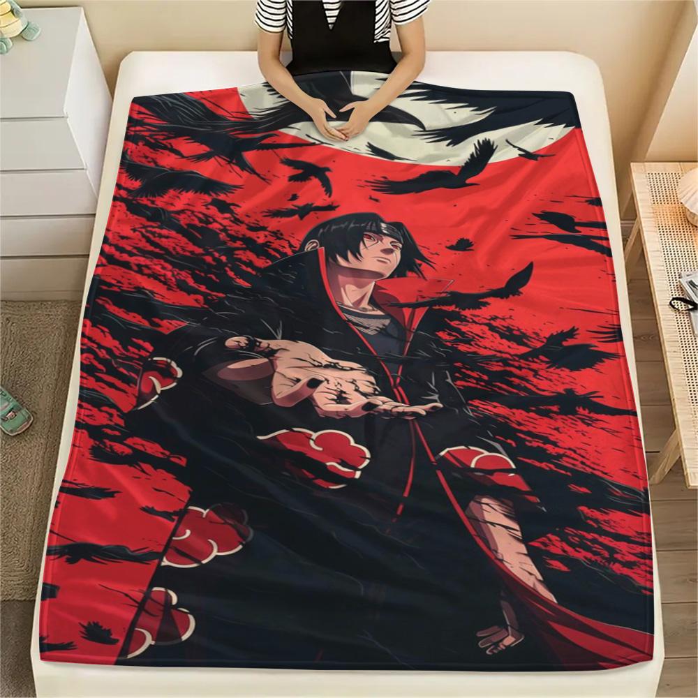 Itachi Uchiha Indoor Relax Printed Flannel Blanket, Warm Daily Cover for Bedroom, Furniture Use and Outdoor Picnic.-TING