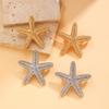 Fashion Versatile High End Personality Sea Star Inlaid Colored Imitation Diamond Design Earrings For Women
