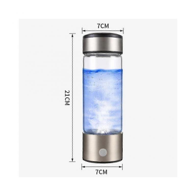 (Silver)Glass Rich Hydrogen Water Cup Large-Capacity Sports Water Bottle for Camping Hiking