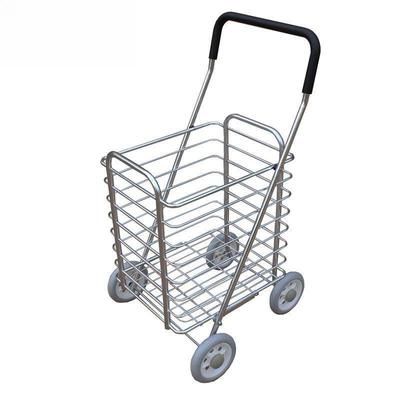 Foldable Aluminum Grocery Cart: Large Capacity with Four Wheels for Shopping and Vegetables