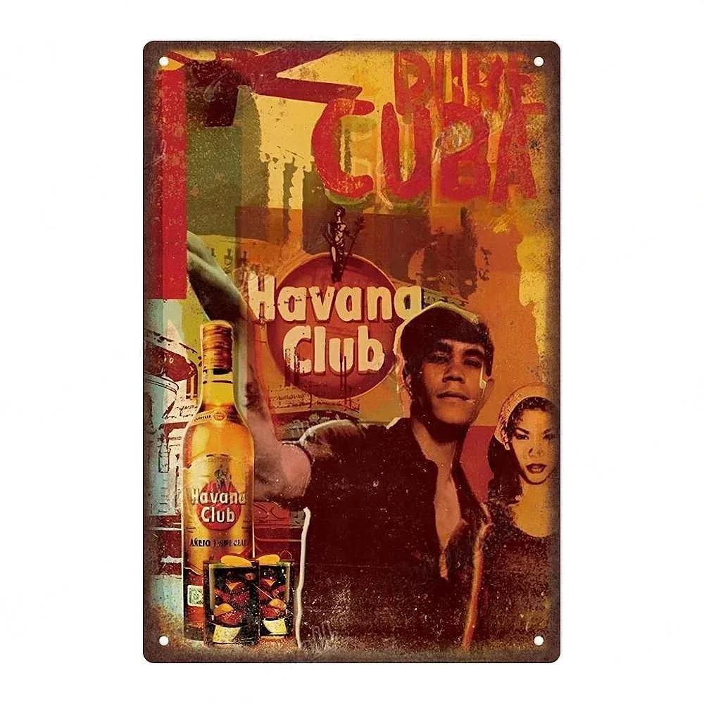 Vintage HAVANA CLUB,JAMESON,Značka Piva Kovový Plechový Znak Dekorativní Tabule Pro Klub Mužskou Jeskyni Bar Dílnu Hospodu Hotel Kavárnu Nástěnná Dekorace