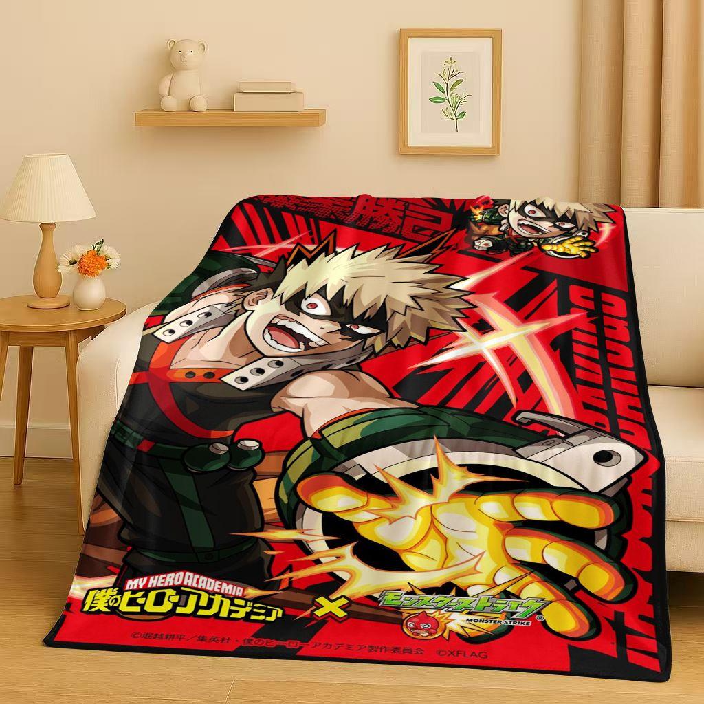 HD Anime My Hero Academia Bakugou Deku Cartoon Flannel Blanket,Ultra Soft Warm Plush Throw for Home Bedroom Bed Sofa Cover Kids