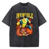 Vintage Washed Invincible Cartoon Shirt Harajuku Style for Men Women Pure High Quality Cotton T-Shirts Tee Clothing