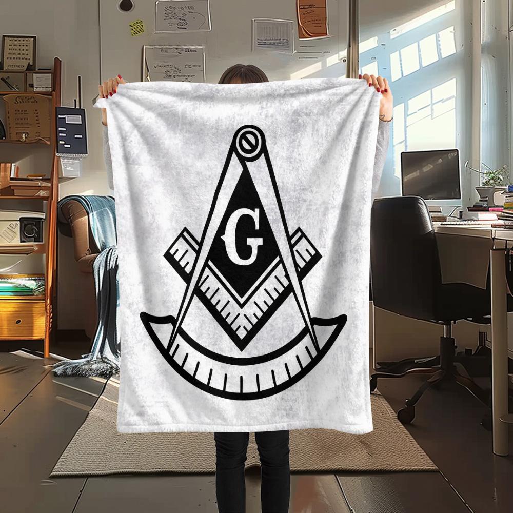 Freemasonry  Print Flannel Blanket, High Quality Comfortable for All Seasons, Home Decor, Warmth and Comfort
