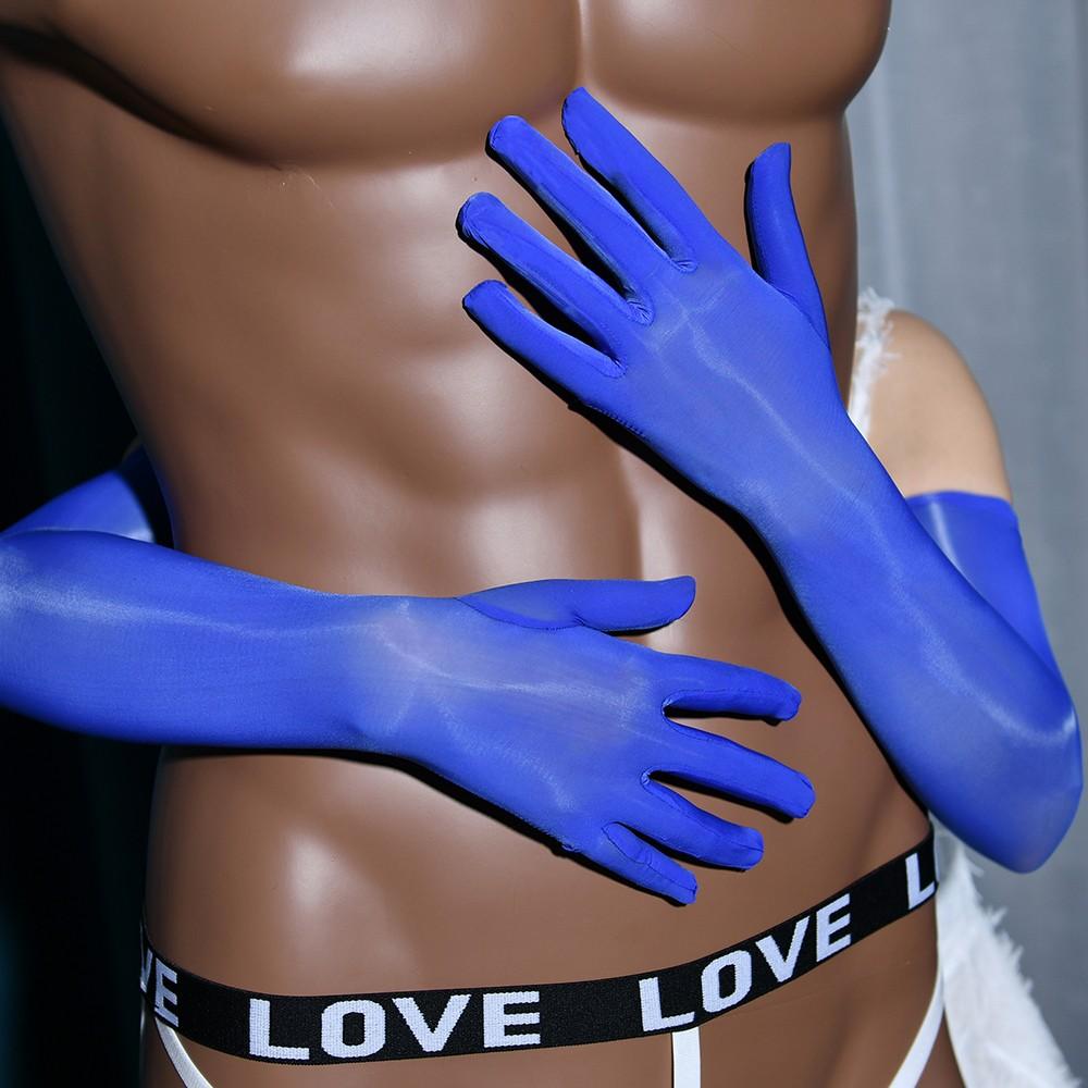 Sexy Transparent Gloves Men And Women Oil Shiny Glossy Tight Mittens Cosplay Transparent Ultra Elastic Party Club Thin Gloves