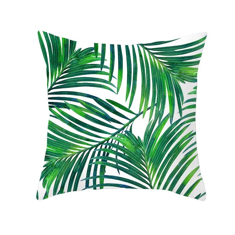 Tropical Pillow Cover Polyester Printed Leaf Cushion Case Sofa Home Decor xcm Bedroom Living Room Throw Pillowcase Gift