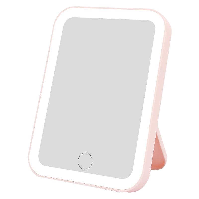 3 Colors LED Vanity Mirror with Touch Screen USB Rechargeable Dimming Makeup Mirror 3 Brightness Portable