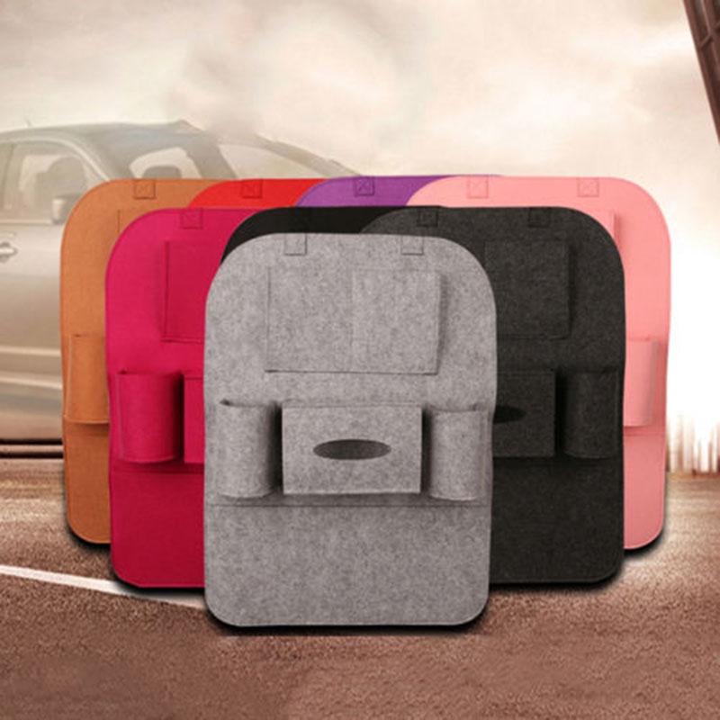 Elegant Black Auto Car Seat Back Organizer With Multi-pocket Storage For Effortless Organization
