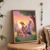 Disney Zootopia Picnic Art Painting Kit, Handmade Diy Painting Home Wall Decoration, Nick Judy Romantic Scenery Artwork for Bedroom Decor