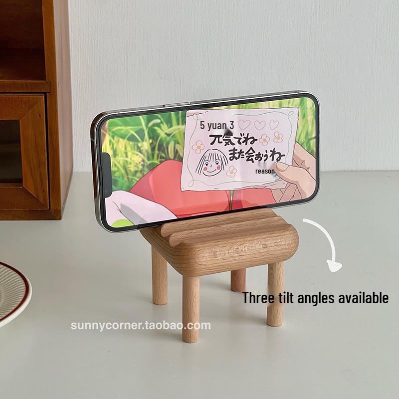 Creative Wooden Phone Holder & Desktop Ornament Stand