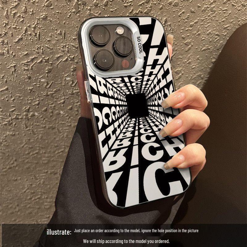 Trendy Laser-Cut Letter Phone16Pro Case: Fits 14/13, 12, 11, XsMax - Durable and Stylish
