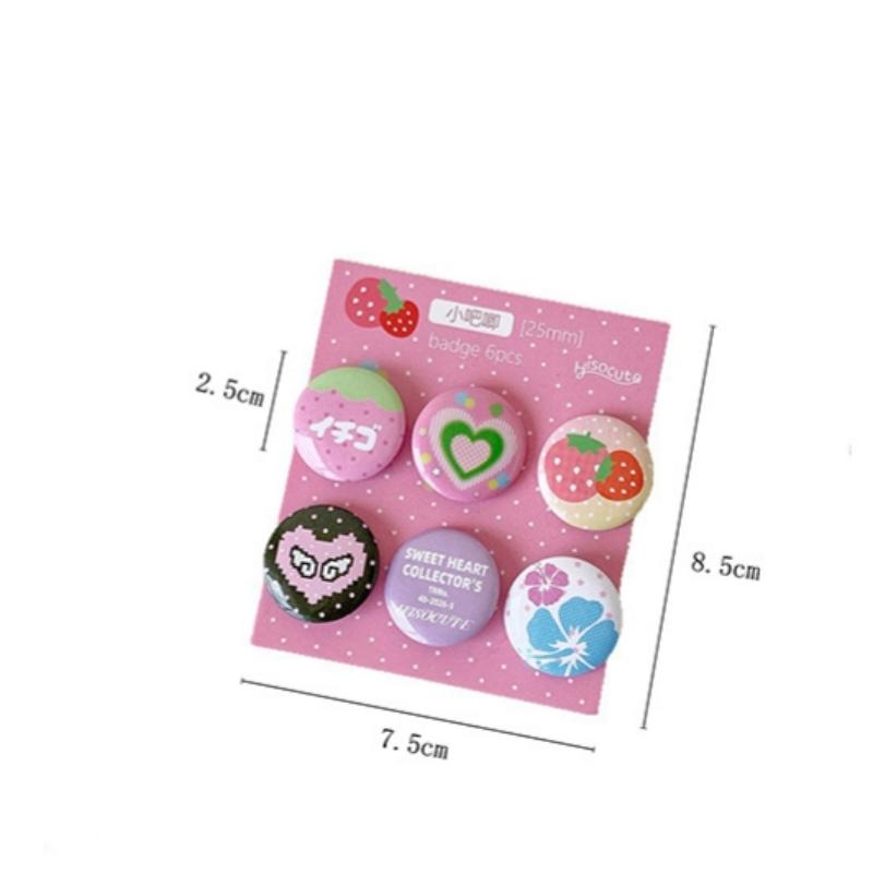 Y2K Kawaii 6/24Pcs Cartoon Badges Japanese Retro Look Ideal for DIY Arts and Crafts