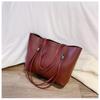 Large Capacity PU Leather Tote Bag for Women Luxury Lady Handbags with Purse Pocket Big Messenger Bag