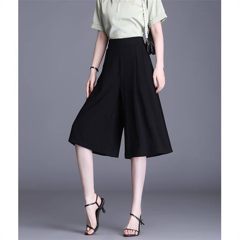2022 Summer New Arrival Wide Leg Trouser Women Loose Chiffon Shorts Slim Lady Soft Elegant High Waist Thin Skirt Shorts Shorts
