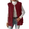 Women's Double-sided Fleece Sleeveless Cardigan Vest With Pockets Casual Loose Open Front Outfit  For European American Hot Sale