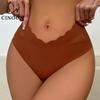 Women's Sexy Mid-Waist Briefs Ice Silk Seamless One-Piece Underpant Sports Butt Lifting Breathable Briefs